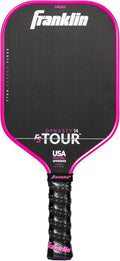 Franklin Sports Pro Pickleball Paddles - FS Tour Series Raw Carbon Fiber T700 - USA Approved - 14mm/16mm Core - Gray, Blue & Pink