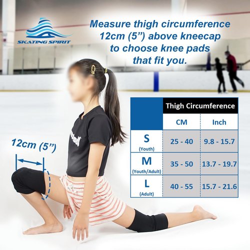 SKATINGSPIRIT Gel Knee Pads (1 Pair), Cushion and Support Knee Cap for Dancing Figure Skating Gymnastic, Youth and Adult (Medium) Beige