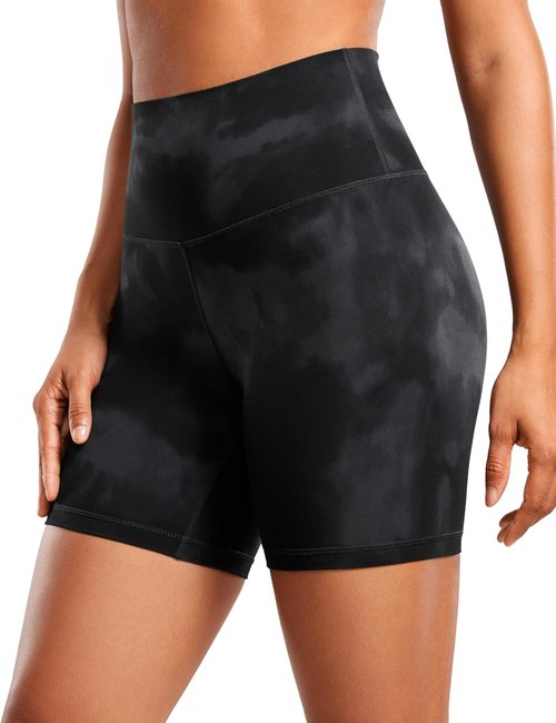 CRZ YOGA Biker Shorts - ButterLuxe High Waisted Spandex for Women | 6" Length for Running & Yoga