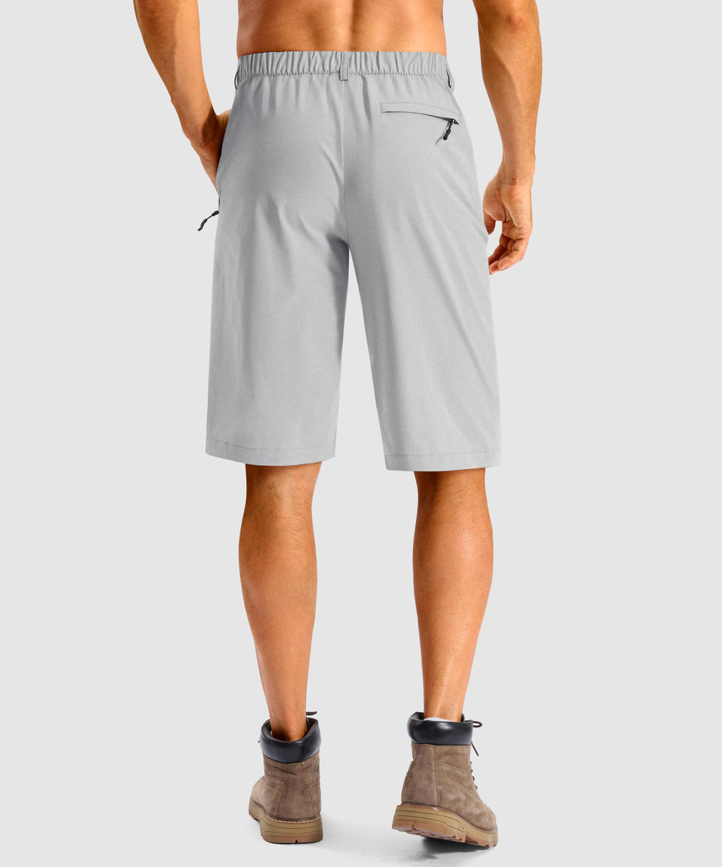 G Gradual Men's Casual Shorts 11" Long Lightweight Golf Shorts for Men Hiking Work Outdoor Stretch Quick-Dry with 3 Zipper Pockets