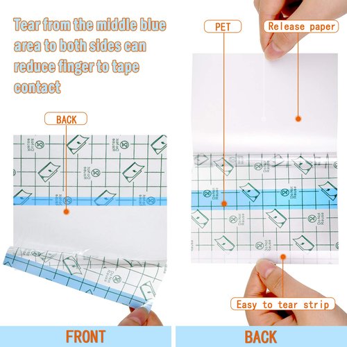 72 Pieces Transparent Waterproof Stretch Bandage Clear Adhesive Bandages Dressing, 6 x 6 Inches