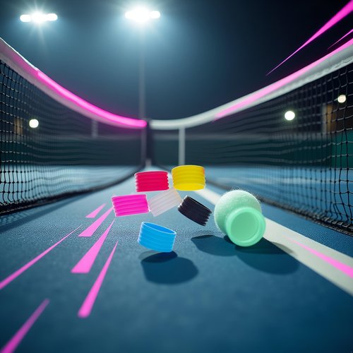 Calsgkspray 5Pcs Black Tennis Racket Handle Rubber Ring Stretchy Tennis Racquet Band Overgrips,Non Slip Racket Rubber Ring Absorbent Overgrip in Place,Tennis Racket Grips Racquet Accessories