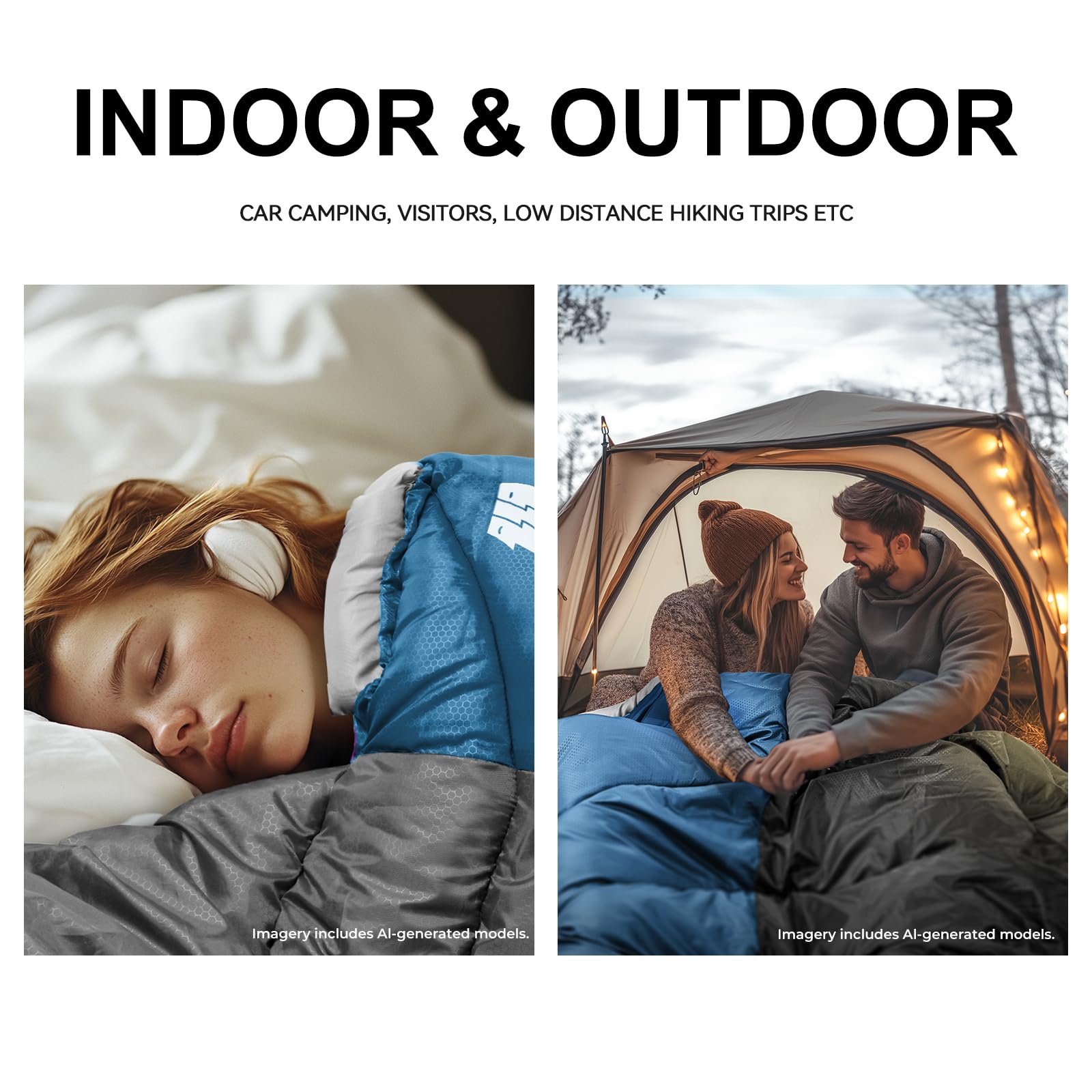 TANSTRIDER Sleeping Bags for Adults Cold Weather,3-4 Season 5lb Portable Sleeping Bag for Kids Girls Boys with Compression Sack,Camping Essentials Gear, Hiking,Travel,Backpacking,Outdoor & Indoor