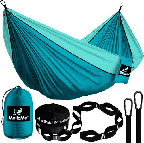 MalloMe Camping Hammock - Portable Outdoor Hammock for Adults & Kids | Heavy-Duty Double & Single Options