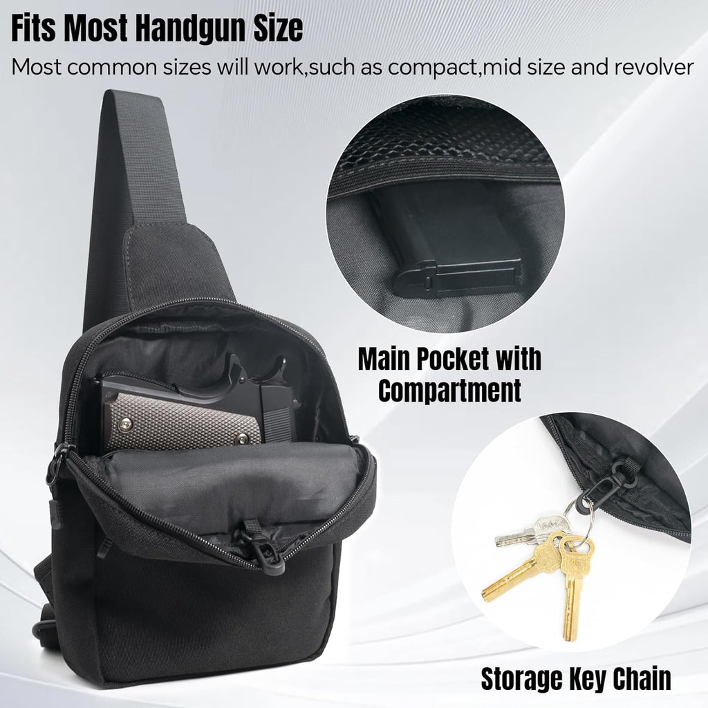 Skiennix Concealed Carry Sling Gun Bag - Waterproof Crossbody Pistol Case for Women | EDC Shoulder Pouch