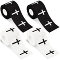 4Pcs Christian Athletic Tape 2in x 23ft Cross Sports Tape Religious Cotton Zinc Oxide Sports Wristbands Jesus Cross Wrist Tapes for Football Baseball Athlete Tennis Gymnastics First Aid Injury Wrap