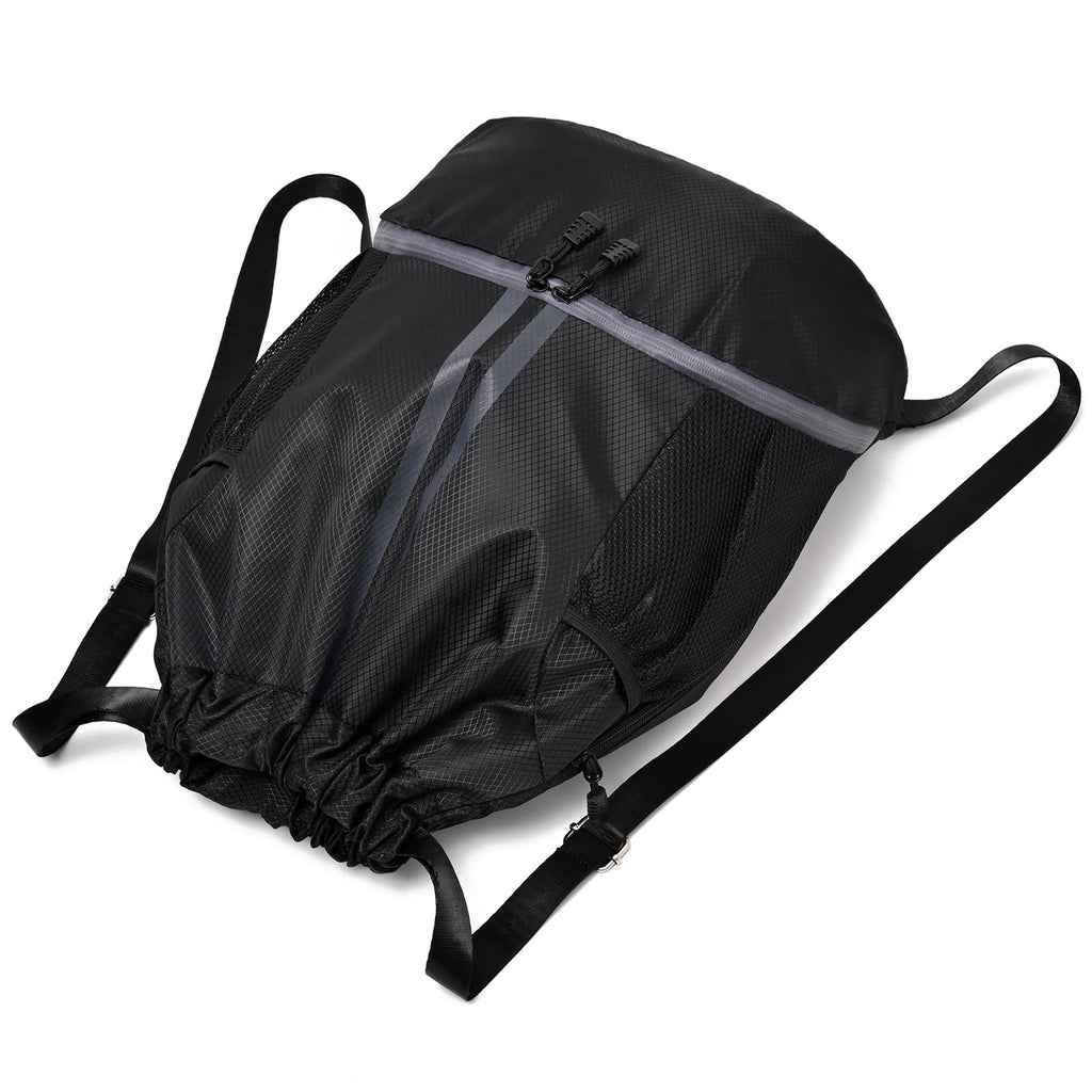 LOKAPEGY Drawstring Gym Bag for Men, Waterproof Drawstring Backpack for Women, Swim with Shoes Compartment, Pull String Sport Bag for Soccer and Basketball. (Rose)