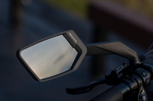 MEACHOW 2024 NEW Handlebar Bike Mirror, Scratch Resistant Glass Lens, Ultra-HD, E-bike Mirror, Bicycle Mirror, (Blue Left Side) ME-015LB