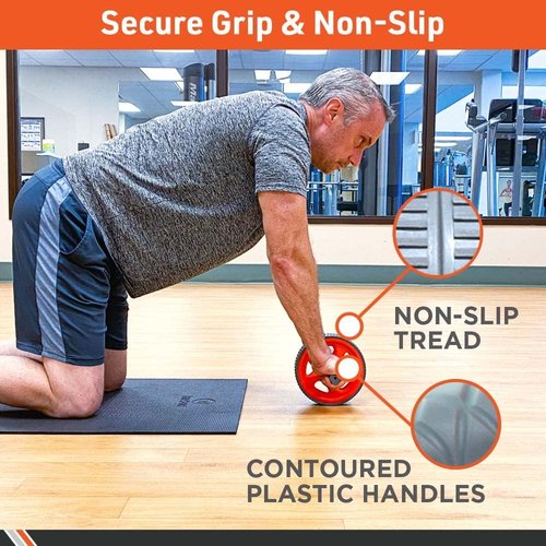 BodySport Ab Roller - Wobble-Free Dual Wheel Design | Portable Anti-Slip Fitness Equipment