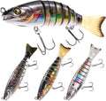 FONMANG SWIMPRO Swimbaits - 6.5in Glide Bait for Northern Pike & Bass Fishing | 3PCS Multi-Jointed Lures with 3D Holographic Finish