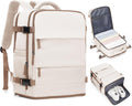 Skiennix Travel Backpack - Flight Approved Carry-On Bag for Airlines | Large Beige & Brown Design