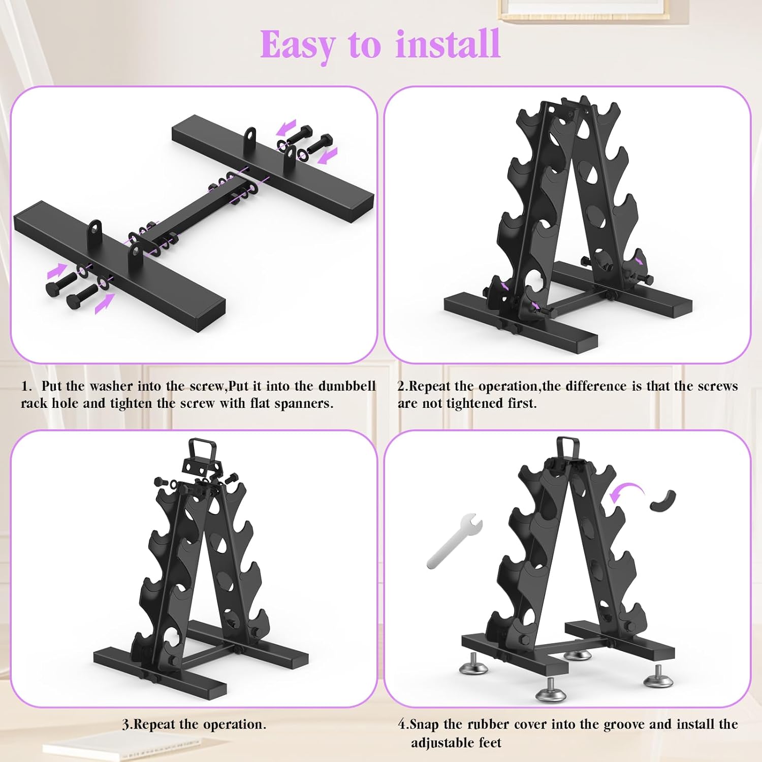 TomCare 6-Tier Dumbbell Rack - A-Frame Weight Storage Stand for Home Gym | Durable Metal Design