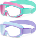 Vvinca Kids Swim Goggles - Anti-Fog, UV Protection, No Leak Design | 2 Pack with Comfort Strap for Ages 3-14