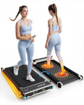 FUNRAY Versatile Walking Pad Treadmill with Incline - Dual-Sided Under Desk Treadmill with Foot Massage,2 in 1 Walking Pad for Home/Office, Portable Compact Treadmills with 330LBS Weight Capacity