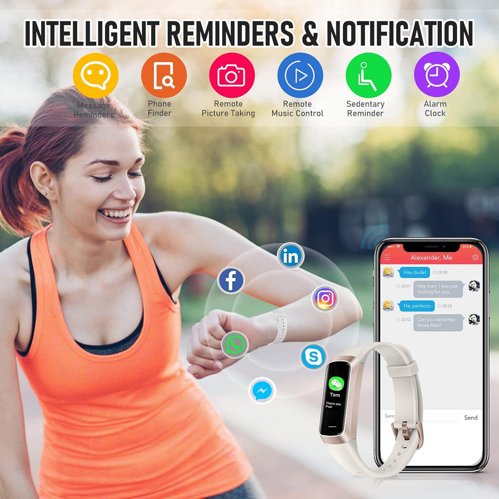 Skiennix Fitness Tracker - 24/7 Heart Rate Monitor & Sleep Tracking | 1.1" AMOLED Touch Screen