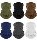 Fuinloth Neck Gaiter, 6 Pack Cooling UV Protection Bandana Face Mask Gator Scarf for Men Women Black+Gray+White+Green+Navy+Brown
