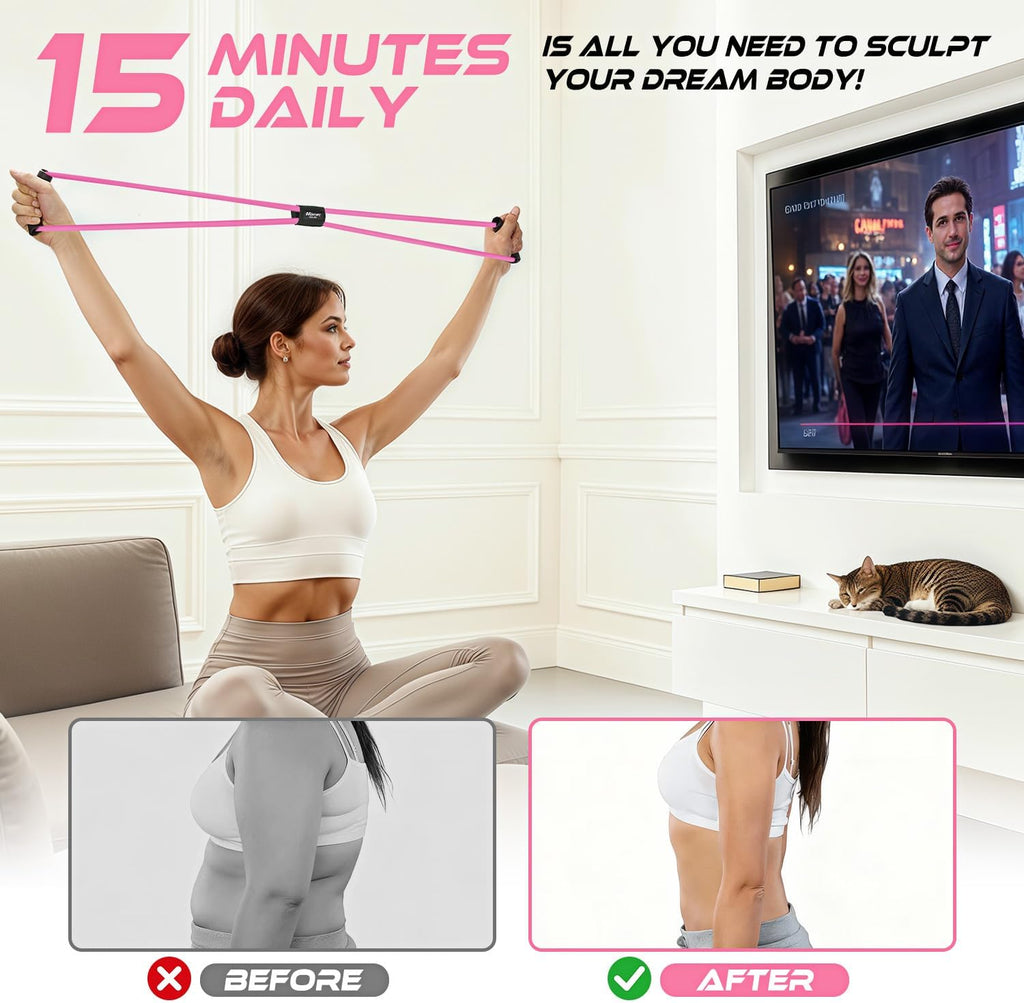 Skiennix Resistance Bands - Figure 8 Exercise Bands with Handles for Strength Training & Physical Therapy