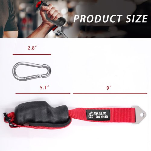 Ergonomic Arm Wrestling Handle for Cable Machines – TPE-Coated Grip Trainer for Left or Right Hand – Non-Slip Pulley Attachment for Biceps & Forearm