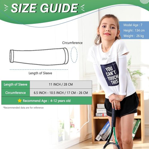 Newbyinn Compression Arm Sleeves - 4 Pairs for Youth Sports | Basketball, Football, Baseball, Volleyball