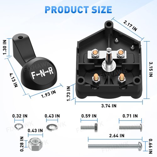 FIXHAWK Club Car DS 36 Volt Forward and Reverse Switch Assembly with Handle for Club Car DS 1983-Up Golf Cart, Replace OEM#1011997 101753003