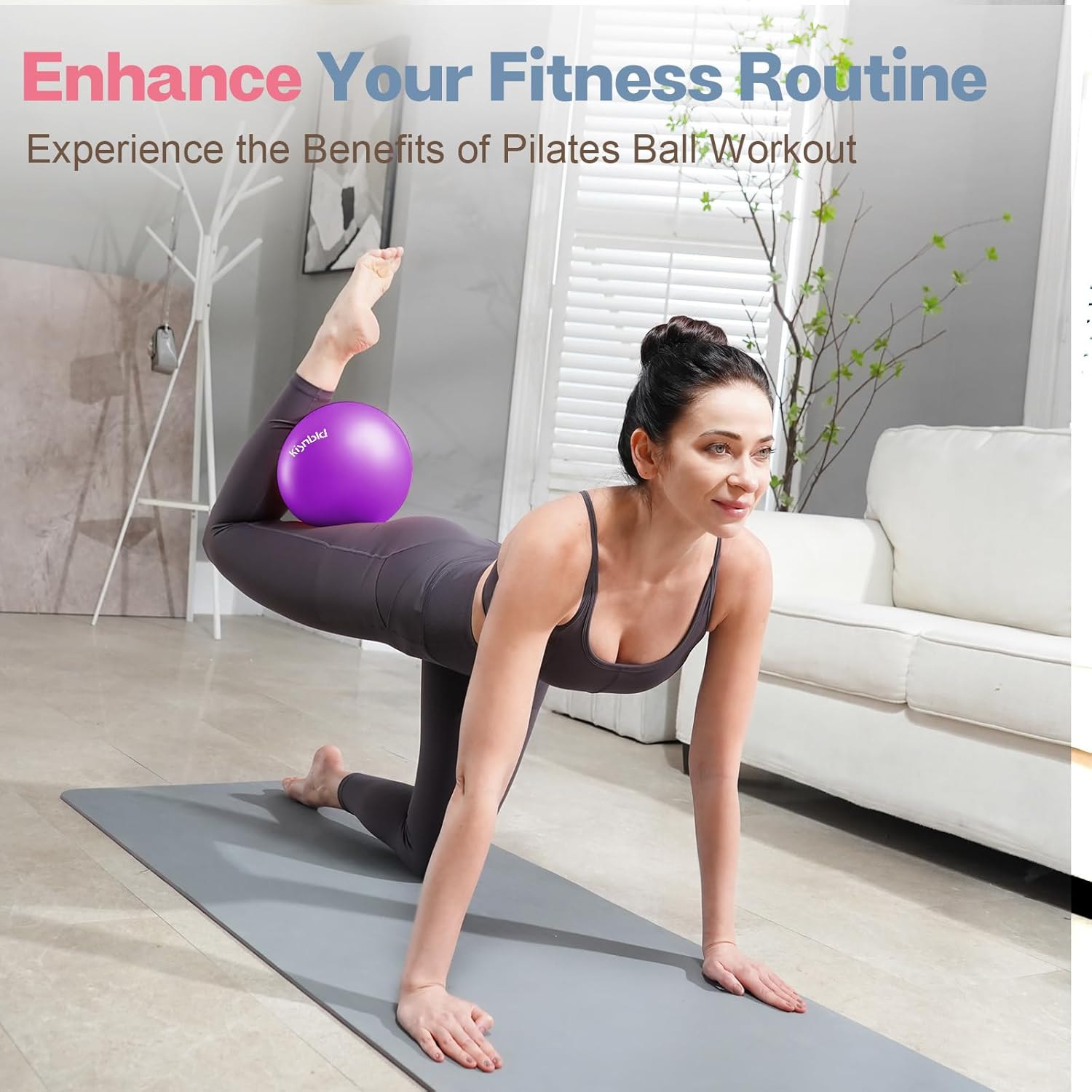 Small Exercise Ball - 9 Inch Mini Pilates Ball | Anti-Burst & Slip Resistant for Home Gym & Office Workouts