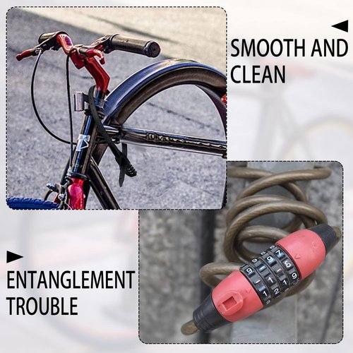 Qunclay Zip Tie Bike Combination Cabinet Refrigerator Locks Bicycle Cable Combo Multi Purpose Security Rack Motorcycle Helmet Lock for Ski French Door Outdoor(Black,2 Pack)