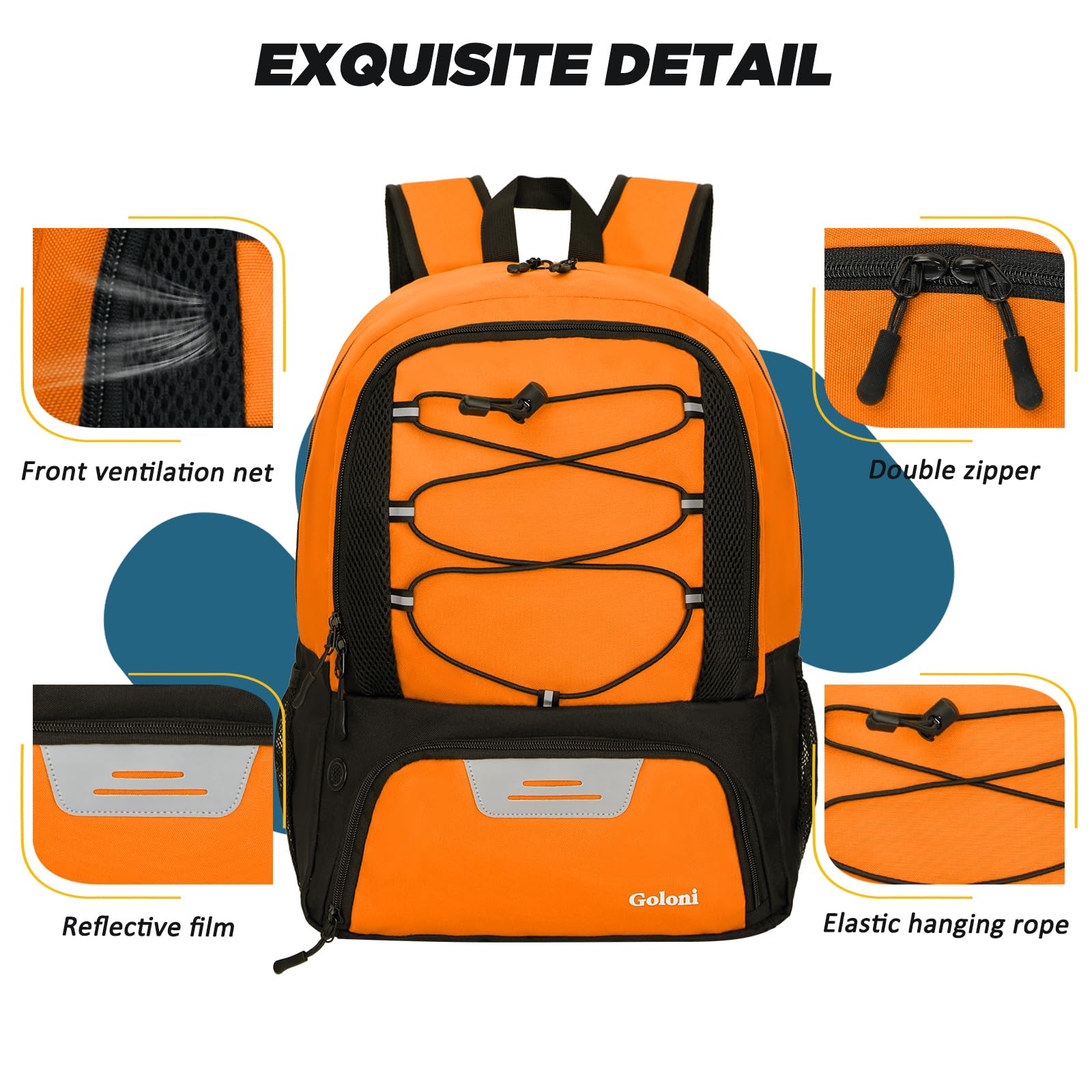 Goloni Soccer Bag, Basketball Bag with Ball Compartment & Shoe Compartment,Large Soccer Backpack for Basketball,Volleyball,Gym