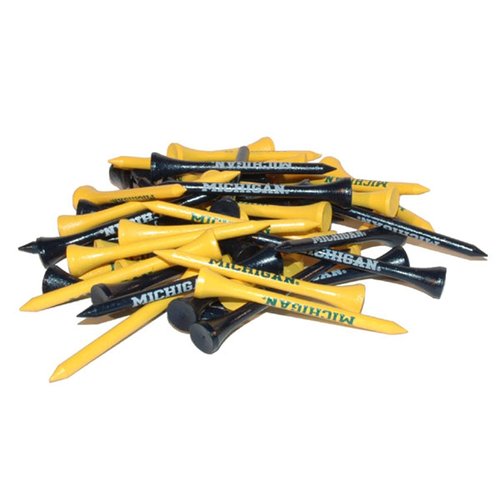 Team Golf NCAA Michigan Wolverines Pack Of 50 Golf Tees 2-3/4" Golf Tees, 50 Pack, Regulation Size, Multi Team Colors