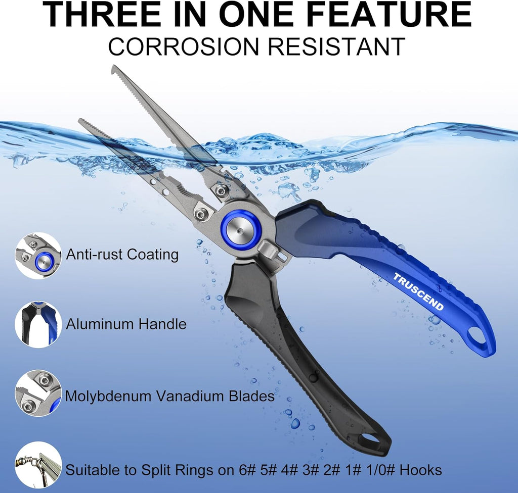 TRUSCEND Fishing Lures - Lifelike Swimbait for Bass, Trout & Walleye | Lockable Fishing Pliers Included