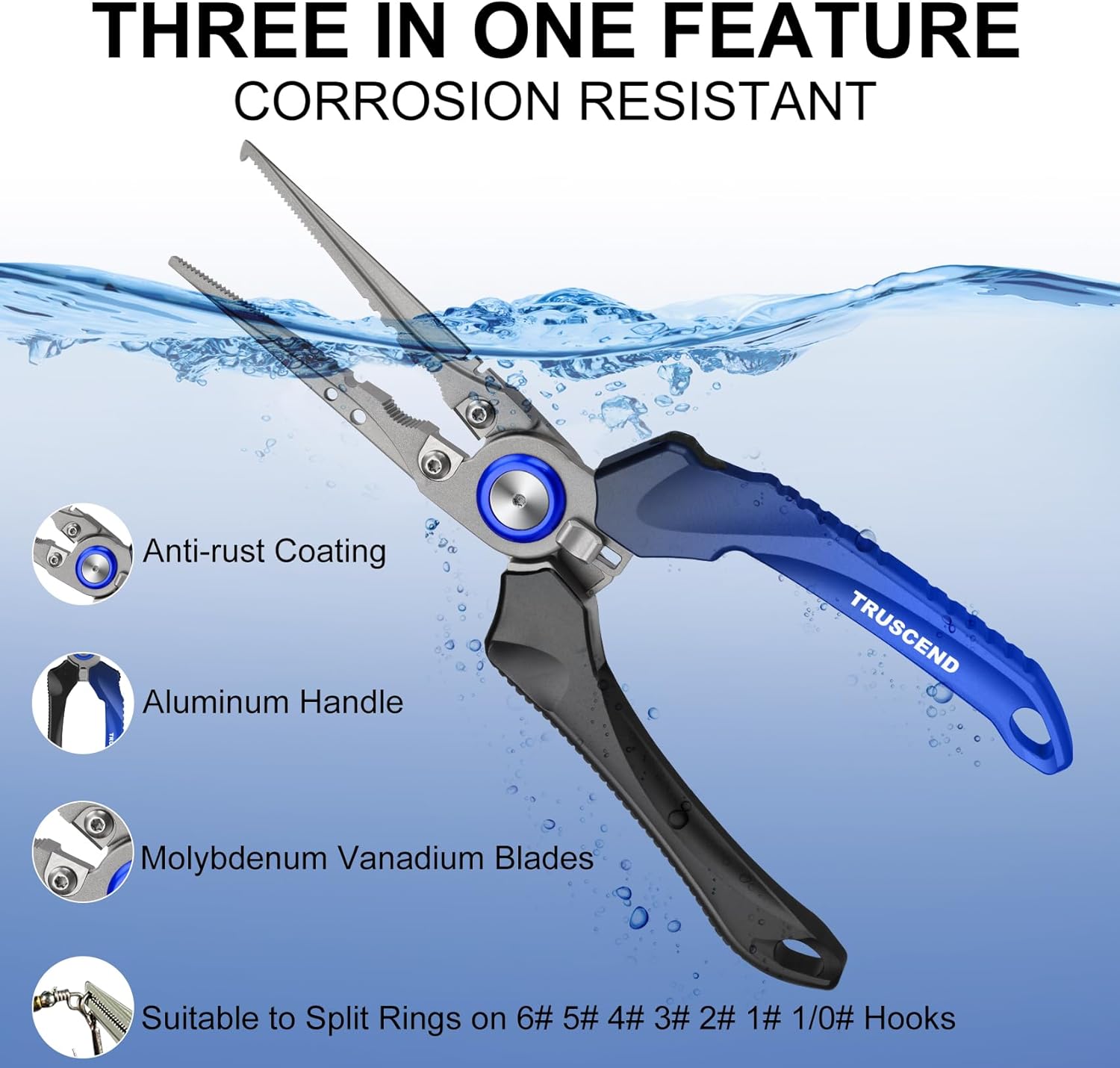TRUSCEND Fishing Lures - Lifelike Swimbait for Bass, Trout & Walleye | Lockable Fishing Pliers Included