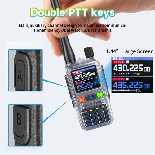 BAOFENG UV5RMINI Two Way Radio NOAA Weather Radio Dual PTT 999CH Survival Radio APP Programming Copy Frequency Ham Radio