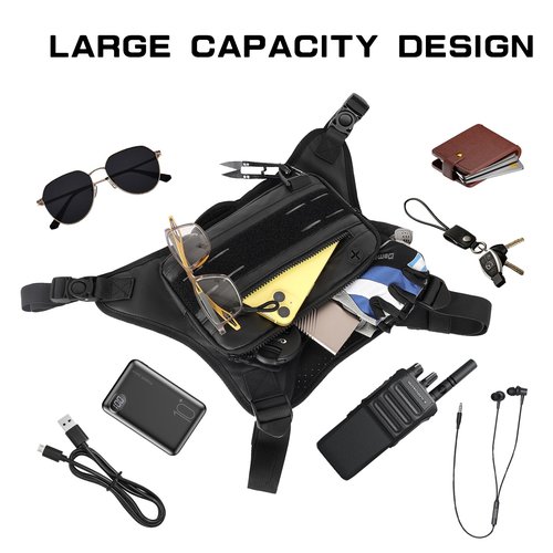 Sports Chest Bag For Men Women, Running Vest Bag With Built,Phone Holder For Workouts&Ski&Cycling&Hiking,Motorcycle Accessories