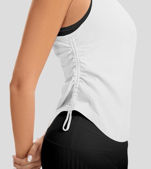 Liuetssroy Workout Tank Tops for Women - Side Ruched Racerback Design | Sleeveless Athletic Fit