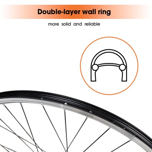 Hiland 29" x 1.75" Alloy Bike Rim for 1.75 to 2.215 Inch Tire, Front & Back MTB Wheelset for Dis Brake with 7 Speed Freewheel, Bolt On Axle, Bicycle Accessories for Adult Bikes
