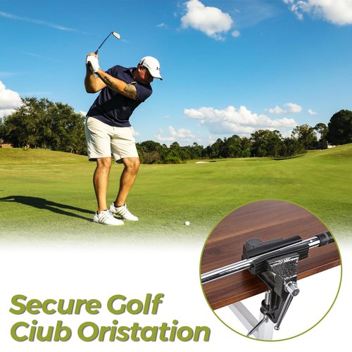 Lwuey Golf Grip Kit for Regripping Golf Clubs, Aluminum Vise Clamp Quick Release Shaft Removal Tool Include Retractable Hook Blade, 15 Tapes Strips, Grip Tape Remover, Bench Vise and Rubber Clamps