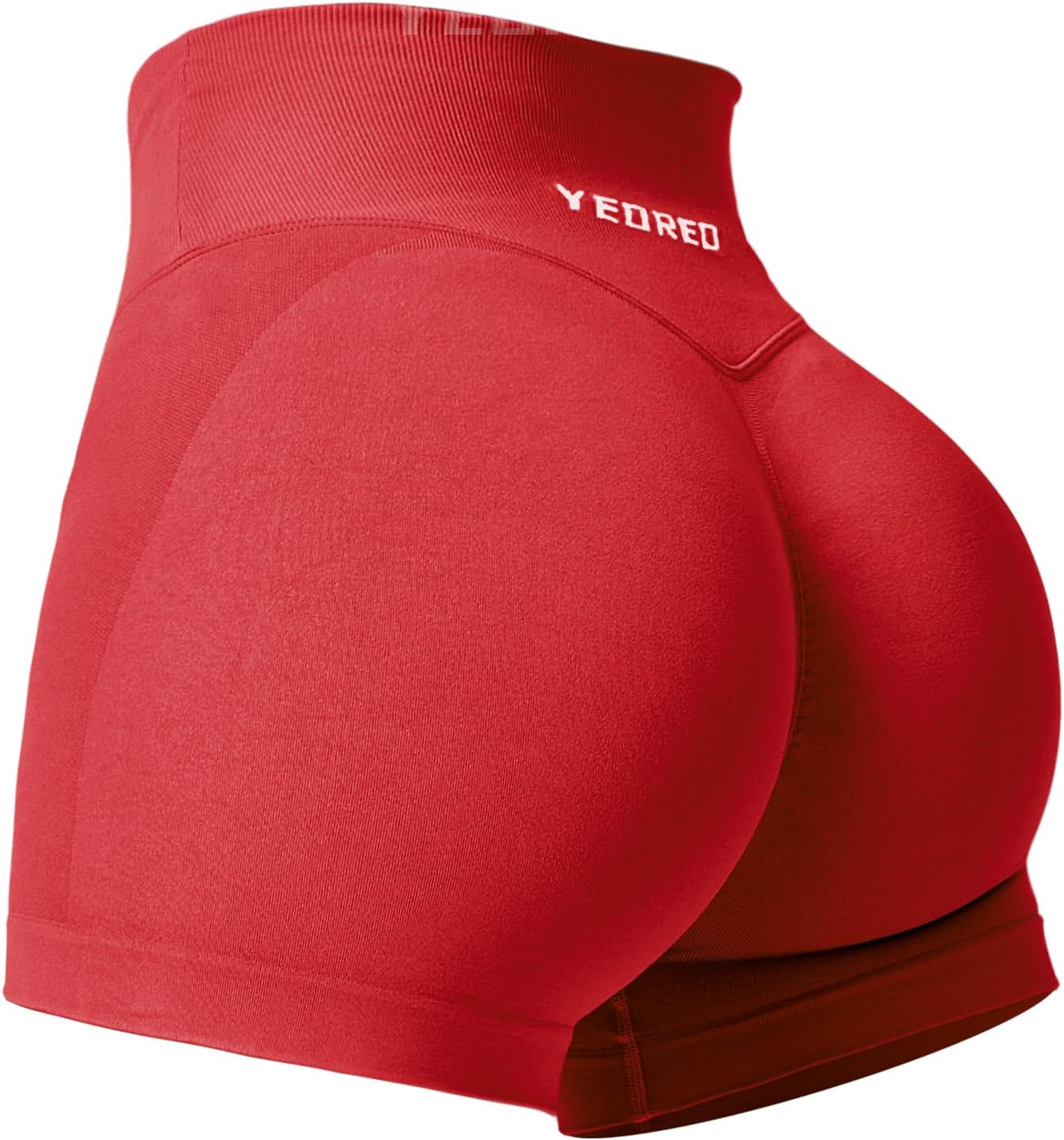 YEOREO Workout Shorts for Women - 3.5" Seamless V-Cross Waist Design | Scrunch Butt Style
