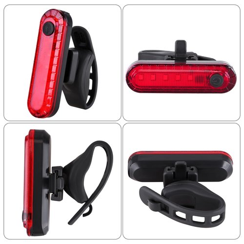 Eforcase 2PCS Bike Tail Light Rechargeable - USB Rechargeable LED Bike Tail Light - Rear Red Bike Light for Night Riding, Flashlight Back Bicycle Taillights with 4 Light Mode