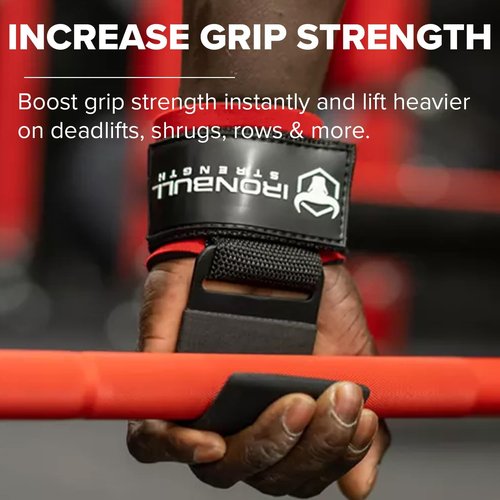 Iron Bull Strength Weight Lifting Hooks - Heavy Duty Deadlift Straps with Thick Padding | Durable Wrist Support