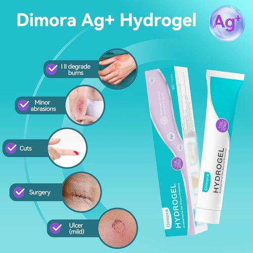 Dimora Antibacterial Gel Wound Dressing | 3 Packs of 3oz Silver Hydrogel for Soothing & Healing Cuts