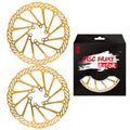 Chooee 160mm 180mm 203mm Bike Disc Brake Rotor 2PCS MTB Disc Rotor For Mountain Bike.Gold