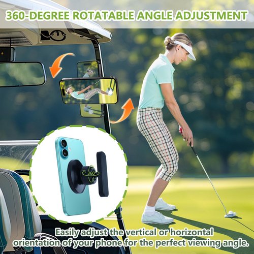 Magnetic Golf Cart Phone Holder,Phone Mount Holders with Magnetic Sheet for Golf Cart,Club Car Accessories Compatible with EZGO/Club Car/Yamaha/Icon, Phones Holders Golf Accessories Gift for Men Women