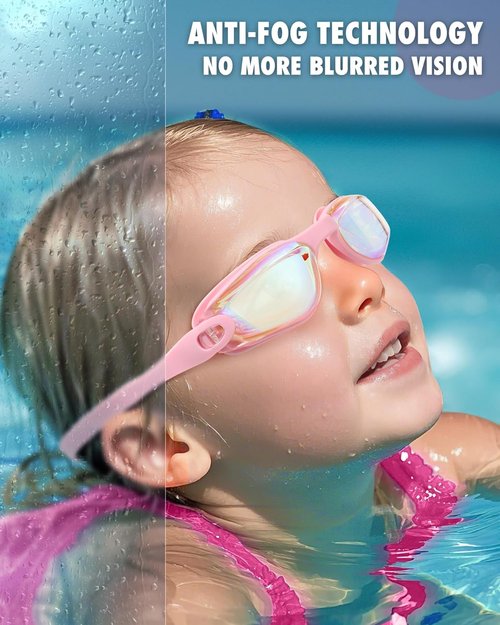 Aegend Swim Goggles for Kids | Anti-Fog, UV Protection & Comfort Fit for Ages 3-14