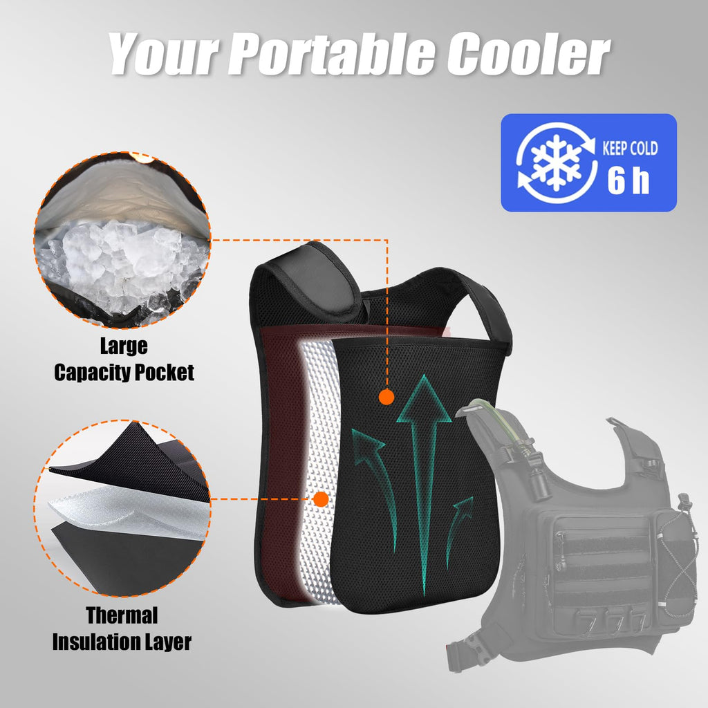 ONETOALL Running Vest with 2L Leakproof Water Bladder, Chest Pack for Hunting with Insulated Compartment for Men & Women Running, Cycling, Camping, Hiking, Skiing