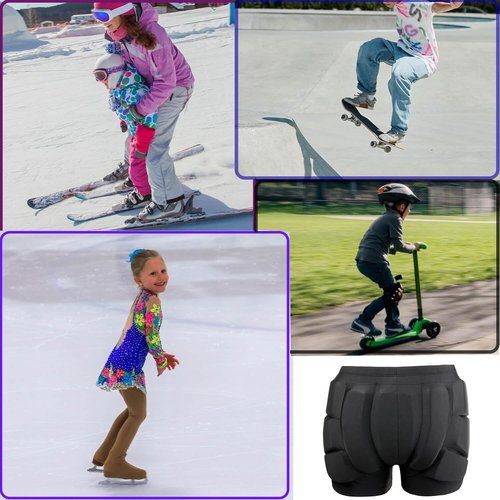 YEBCKZL 3D Hip Protective Pads Ski Pants-Thickened EVA Skateboard Crash Pad for Skating ,Padded Shorts Protective Gear for Hips Tailbone