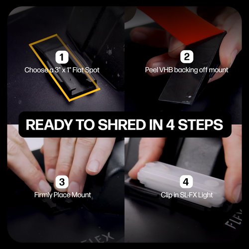 ShredLights SL-FX Underglow LED Light for Electric Skateboards, Longboards, Scooters, E-Bikes | Full RGB, 11 Light Modes, Adhesive Mount | Single Pack