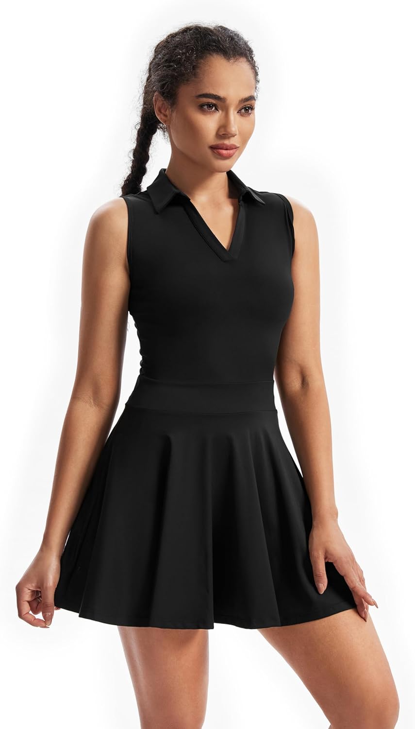 Skiennix Cute Golf Tennis Dress - Women's Athletic Outfit with Shorts & Pockets - Summer 2 Piece Set
