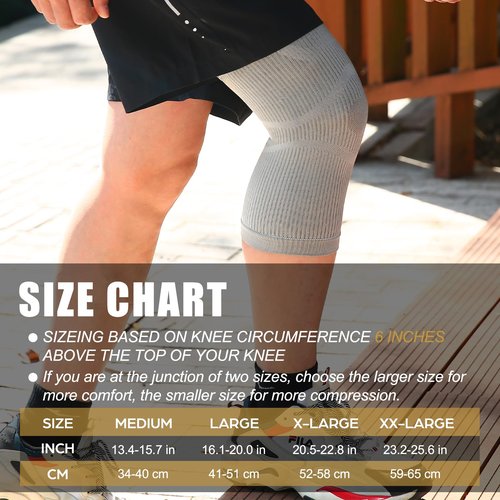 NEENCA Ultra-thin Knee Sleeve for Knee Pain, Lightest Knee Compression Sleeve with Graphene Ions Infused Fabric for Pain Relief, Swelling, Arthritis, Poor Circulation, Running, Sport