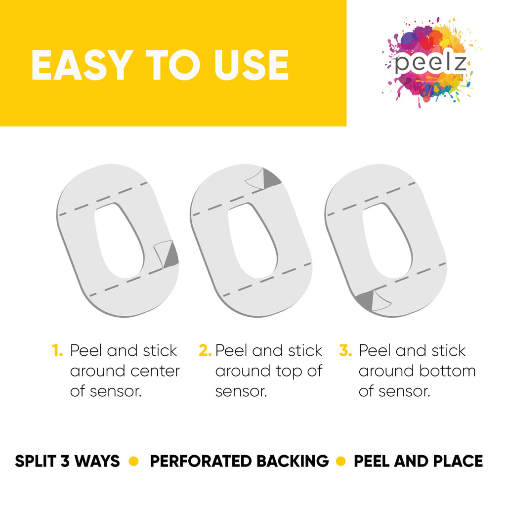 Peelz Dexcom G6 Over Patches – Strong & Waterproof CGM Covers for Active Lifestyles | Keeps Sensor Secure During Workouts, Swimming & Sleep | Long-Lasting, Skin-Friendly Stelo Adhesive (14+ Days)