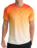 Men's Gradient Orange Quick-Dry Athletic T-Shirt - Large (APTR0 Variation: Gradient Orange)