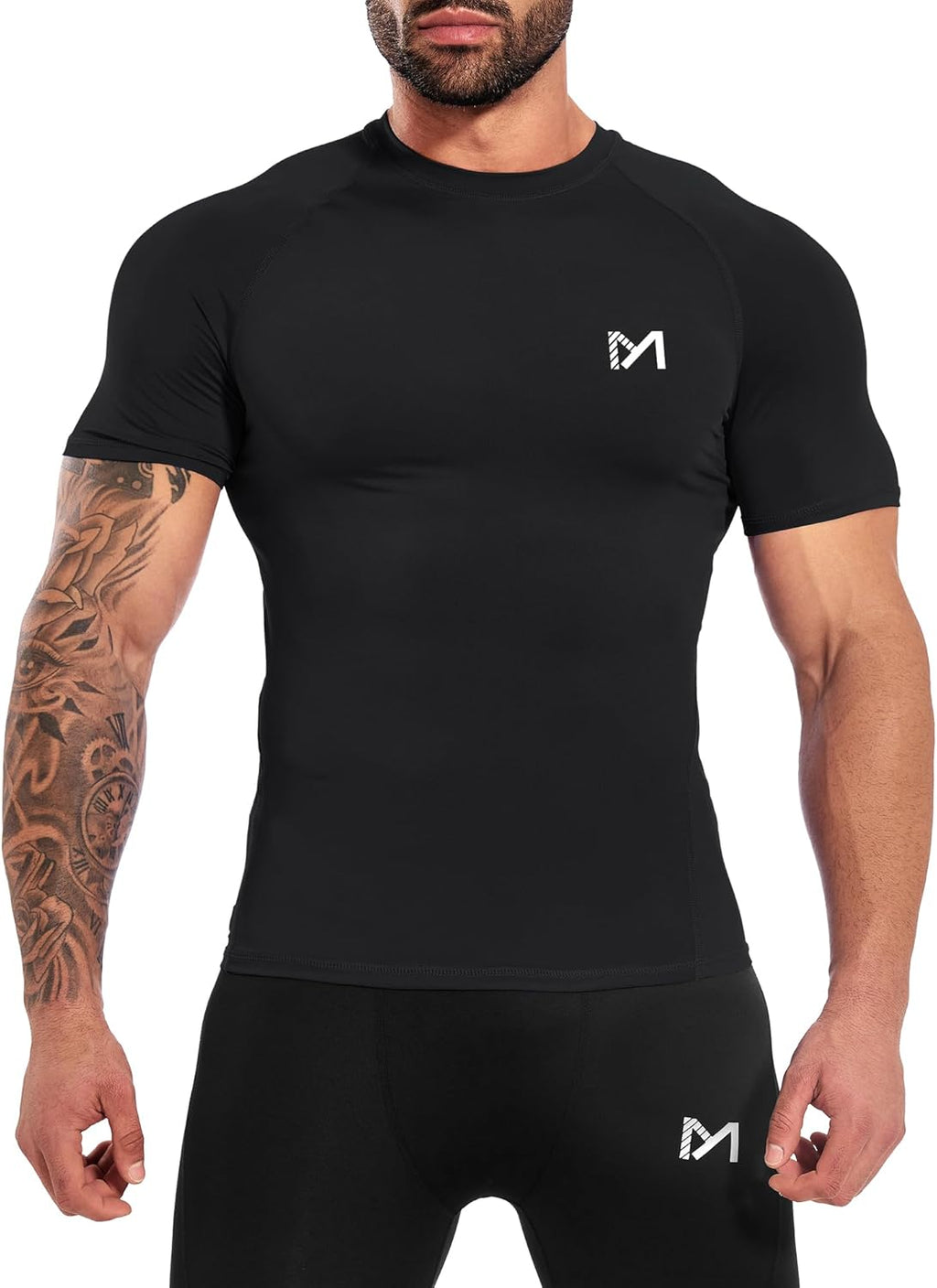 Skiennix Men's Compression Shirt - Short Sleeve Quick Dry Workout Baselayer Athletic Undershirt